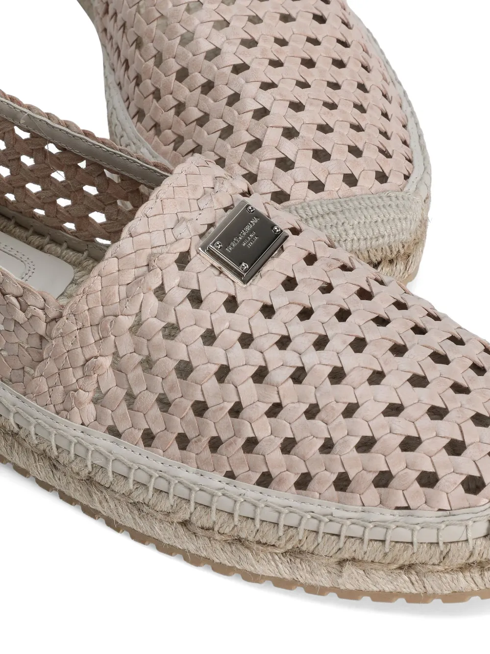 Dolce & Gabbana Leren espadrilles Beige