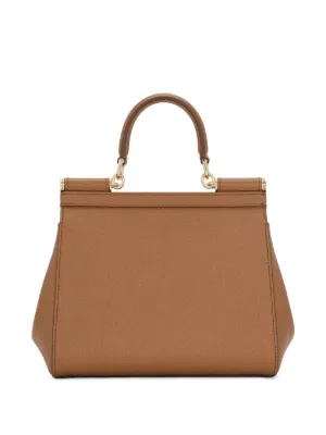 ✈ ドルチェ＆ガッバーナ スエード スタッズ ハンドバッグ キャメル