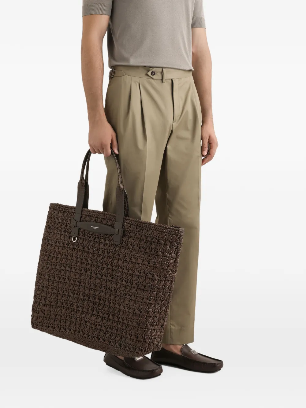 Dolce & Gabbana woven tote bag - Brown