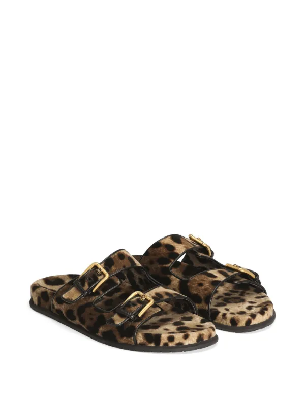 Dolce & Gabbana leopard-print Sandals | Brown | FARFETCH