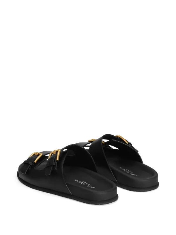 Dolce & Gabbana レザーサンダル | ブラック | FARFETCH JP