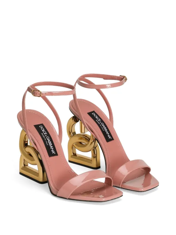正規店買付【DOLCE & GABBANA】ピンク レザー サンダル Dolce & Gabbana DG レザーサンダル | ピンク | FARFETCH JP