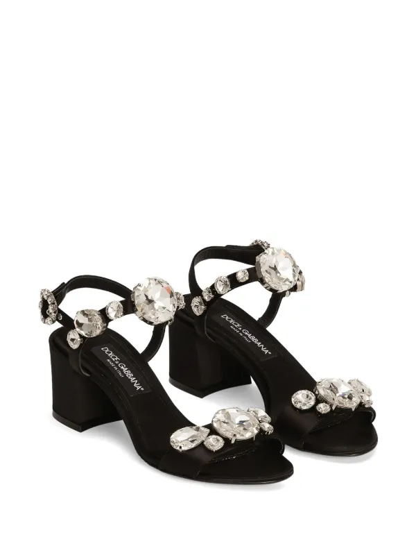 新品正規品  Dolce & Gabbana ビジュー サンダル | ブラック | FARFETCH JP 靴