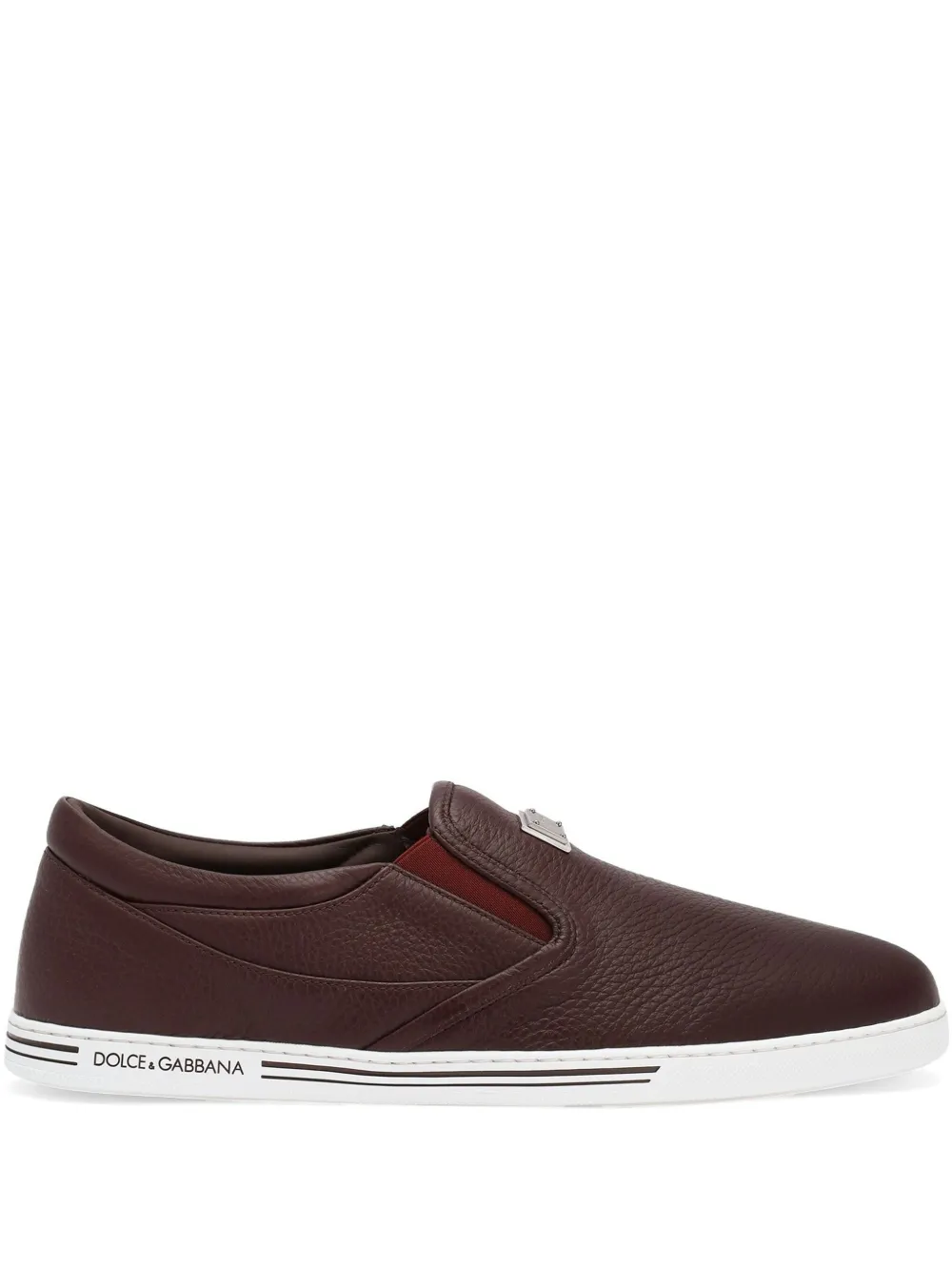 Dolce & Gabbana logo-plaque slip-on sneakers Red