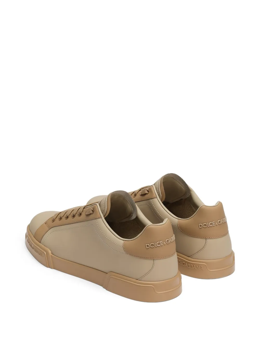 Dolce & Gabbana Portofino leren sneakers Beige