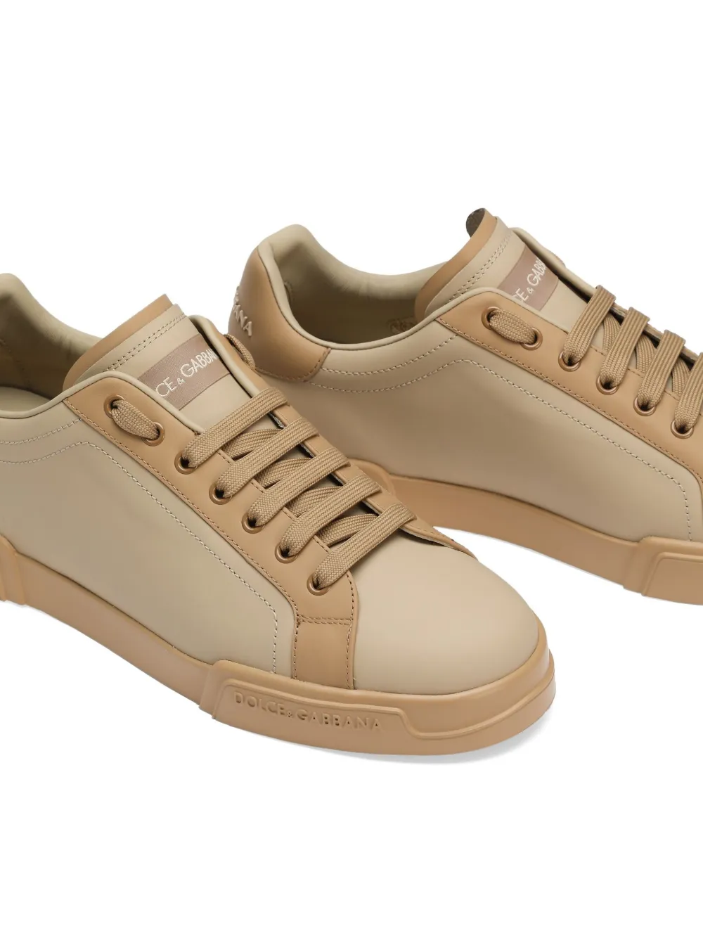 Dolce & Gabbana Portofino leren sneakers Beige