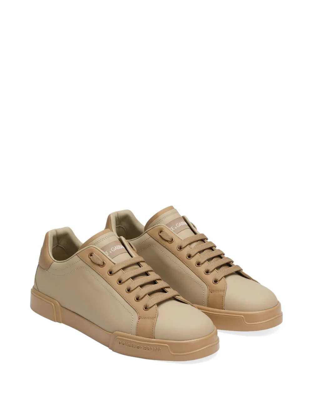 Dolce & Gabbana Portofino leren sneakers Beige