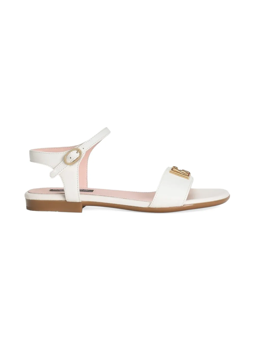 Dolce & Gabbana Kids logo-plaque sandals Neutrals