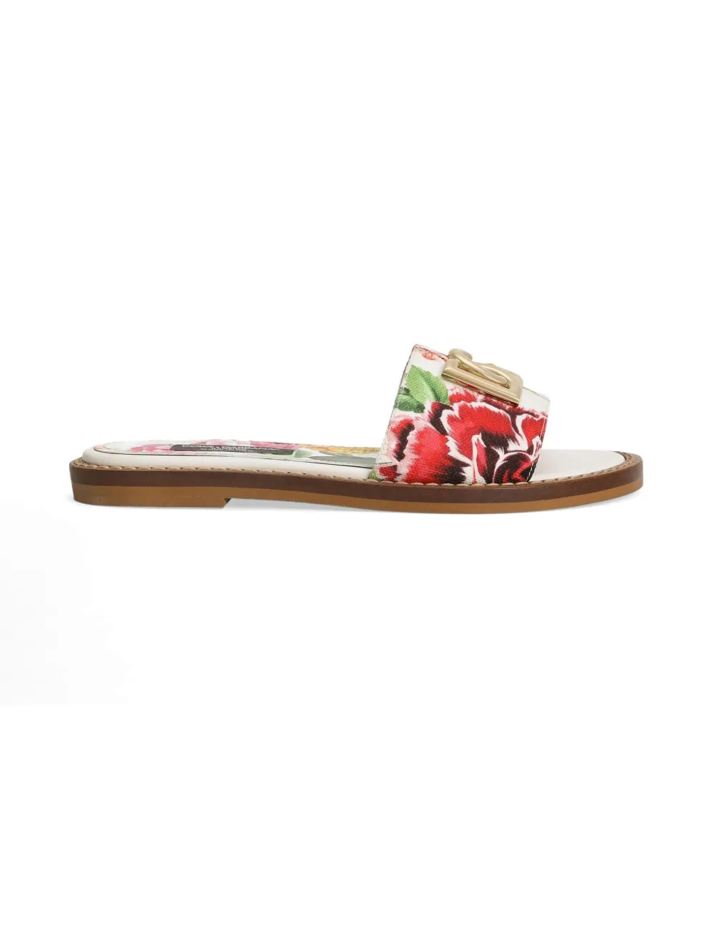 Dolce & Gabbana Kids Slippers met bloe print Beige