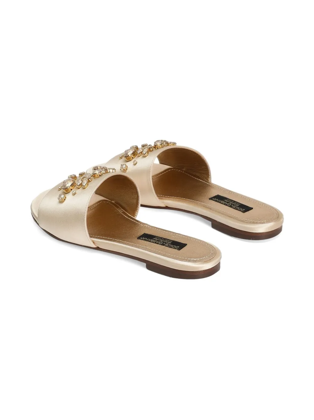 Dolce & Gabbana Kids Slippers verfraaid met stras Goud