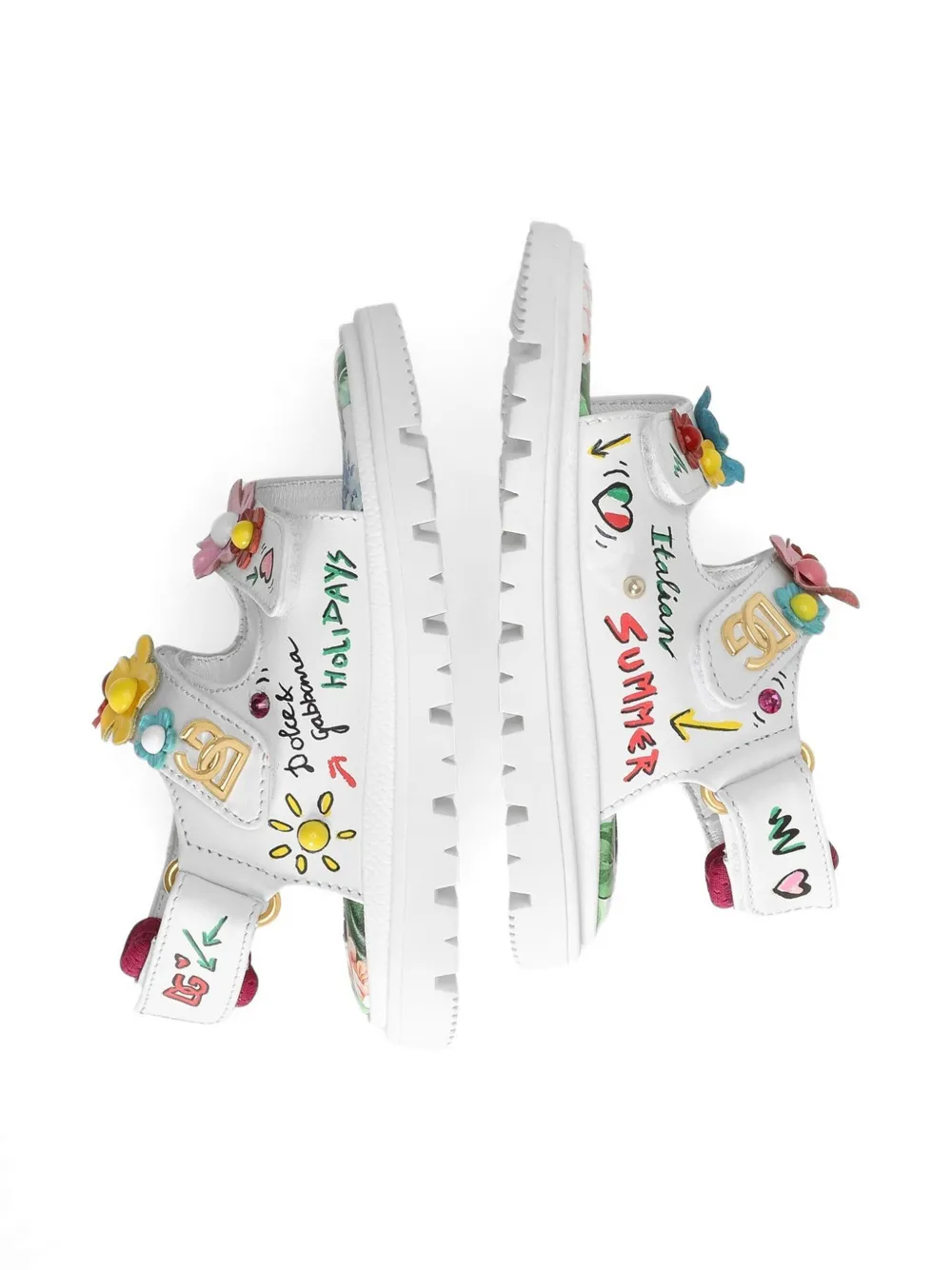 Dolce & Gabbana Kids First Step sandalen Wit