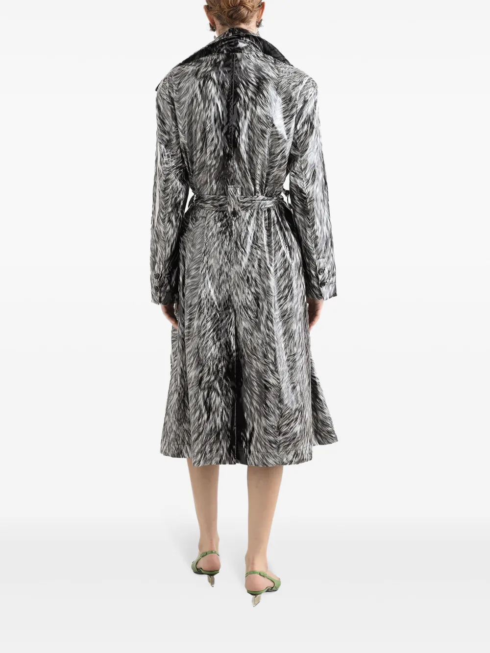 Dolce & Gabbana Trenchcoat met bontprint Grijs