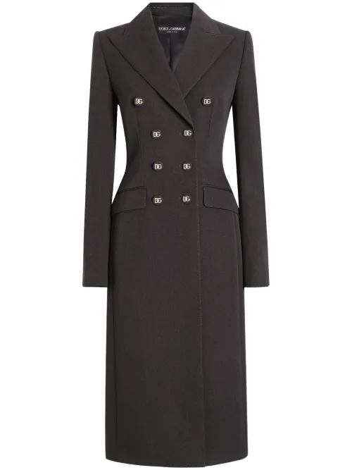 Manteau croisé à hanches matelassées - Dolce & Gabbana - Modalova