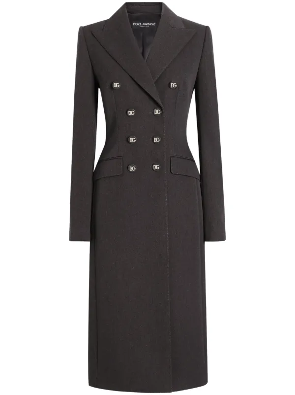 ドルチェ&ガバーナ　ダブルコート Dolce & Gabbana パデッドヒップ ダブルコート | グレー | FARFETCH JP