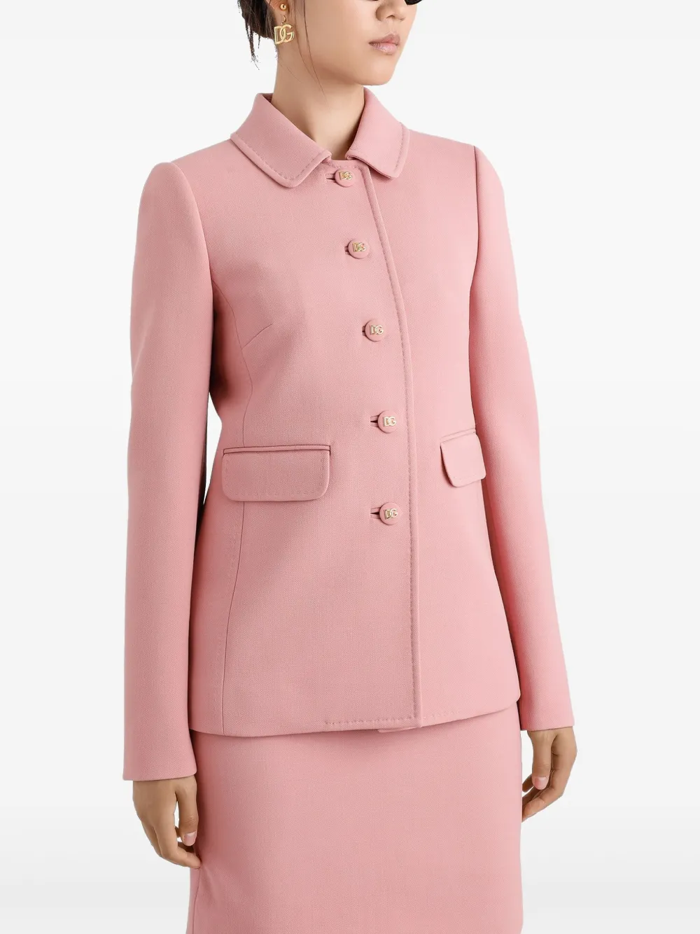 Dolce & Gabbana Wool Blazer In Pink