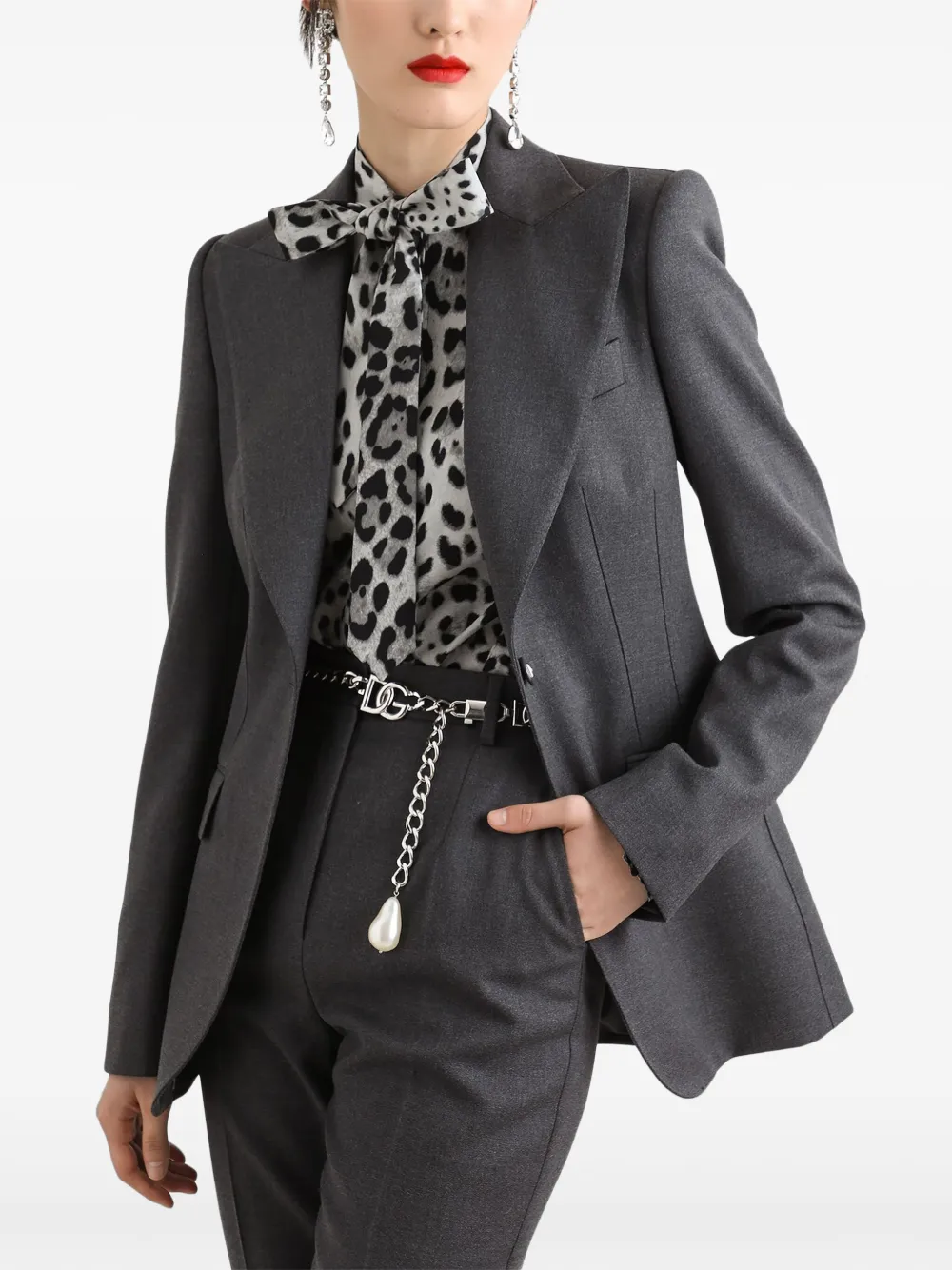 Dolce & Gabbana Blazer met enkele rij knopen Grijs