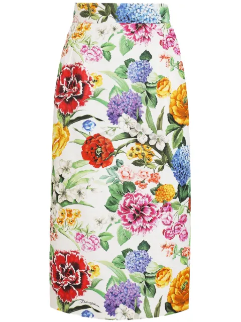 Dolce & Gabbana falda midi con estampado floral