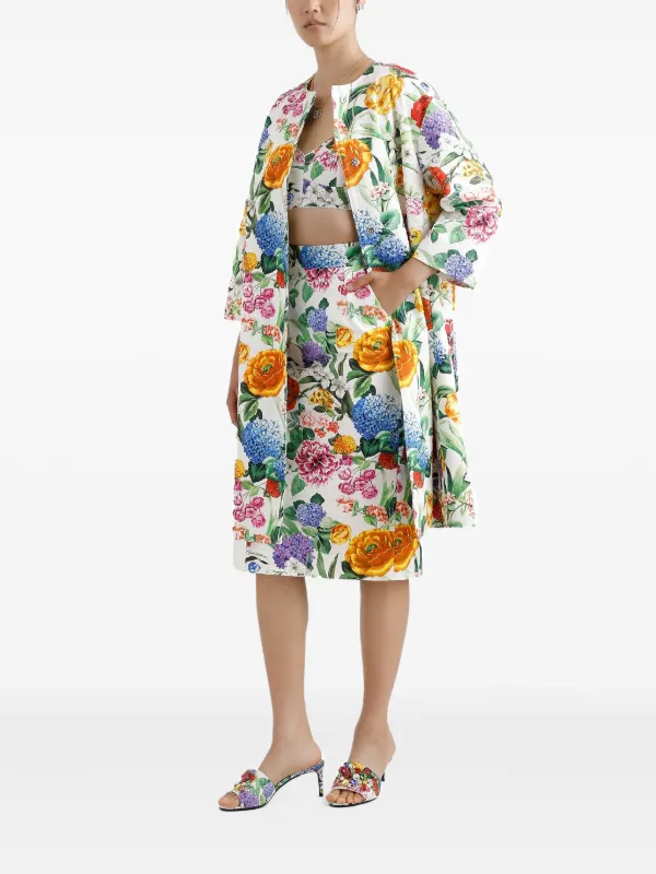 Dolce & Gabbana floral-print Midi Skirt | White | FARFETCH