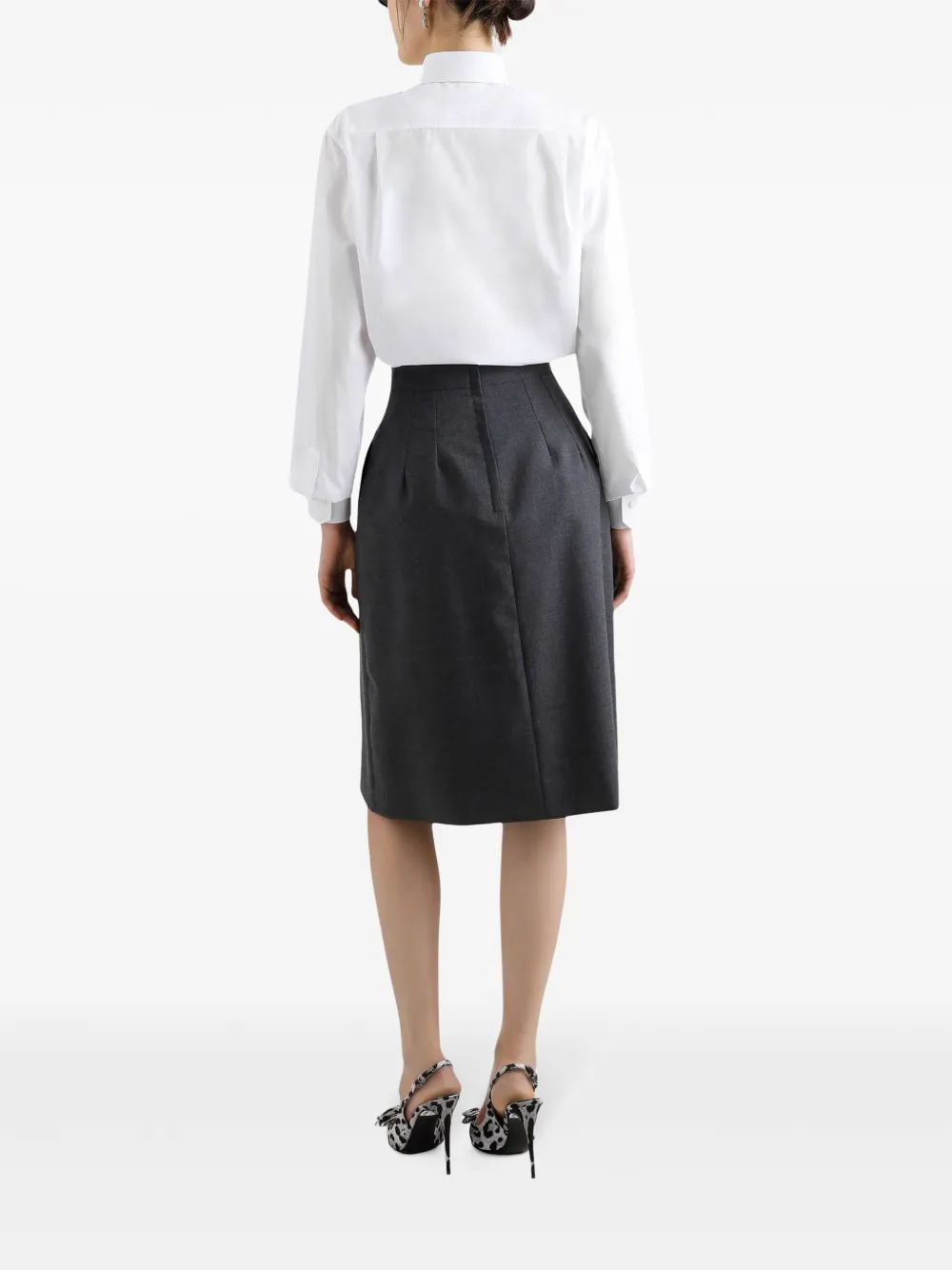 Dolce & Gabbana Midi-rok met overlappend vlak Zwart
