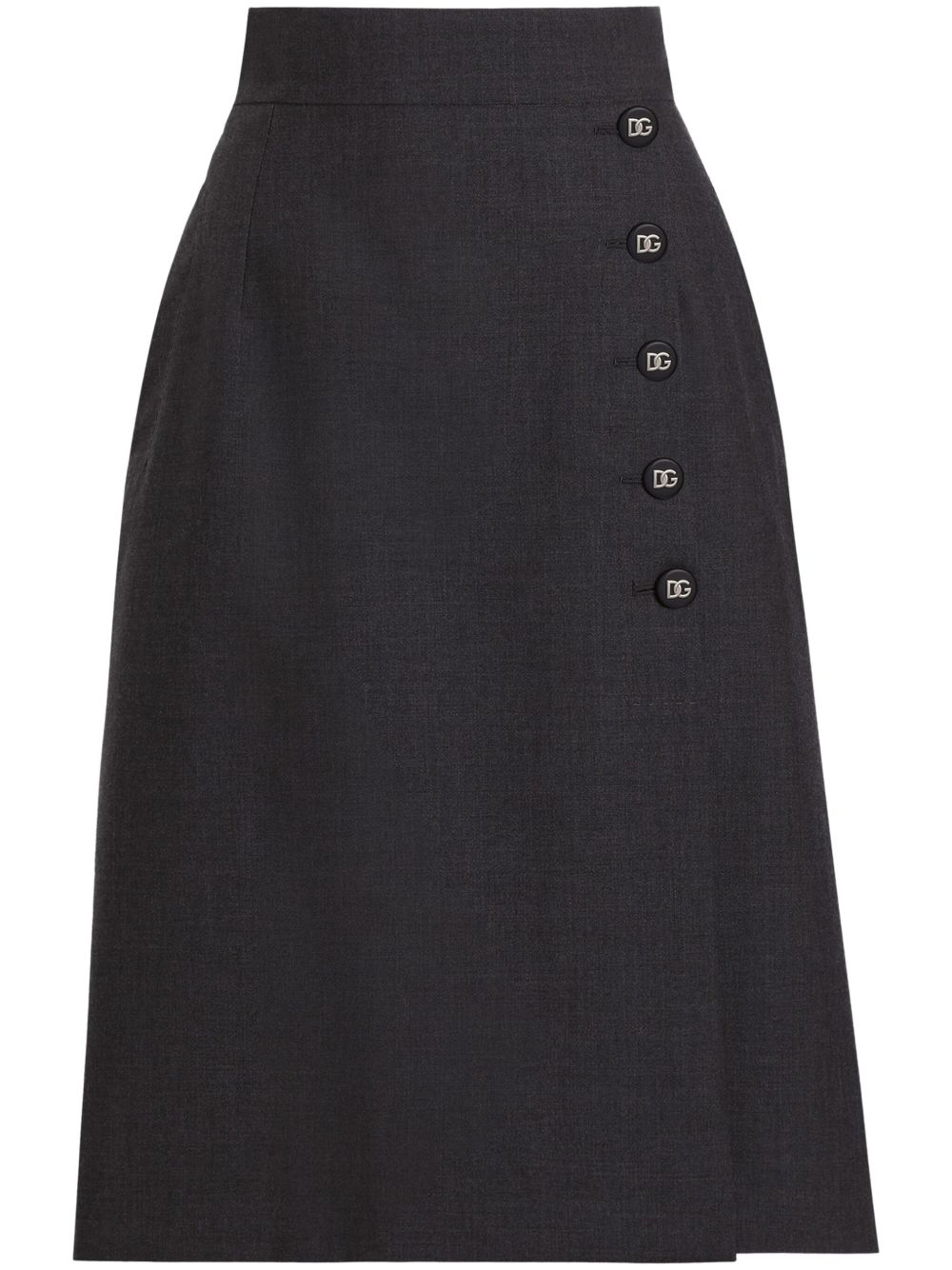 overlapping-panel midi skirt