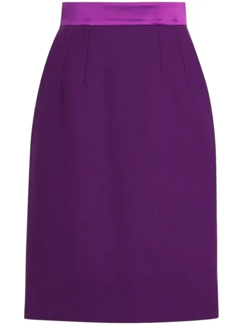 Dolce & Gabbana falda midi con cintura satinada