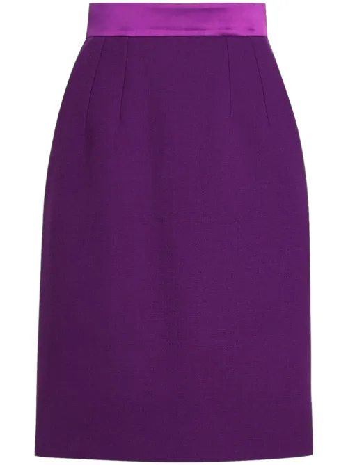 Jupe mi-longue à taille satinée - Dolce & Gabbana - Modalova