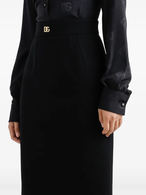 スカート Dolce & Gabbana Dg Logo Longuette Pencil Skirt Dolce & Gabbana logo-plaque Pencil Skirt | Black | FARFETCH
