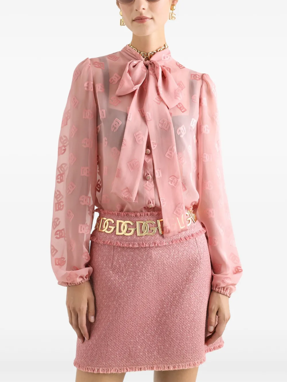 Dolce & Gabbana Overhemd met logo-reliëf Roze