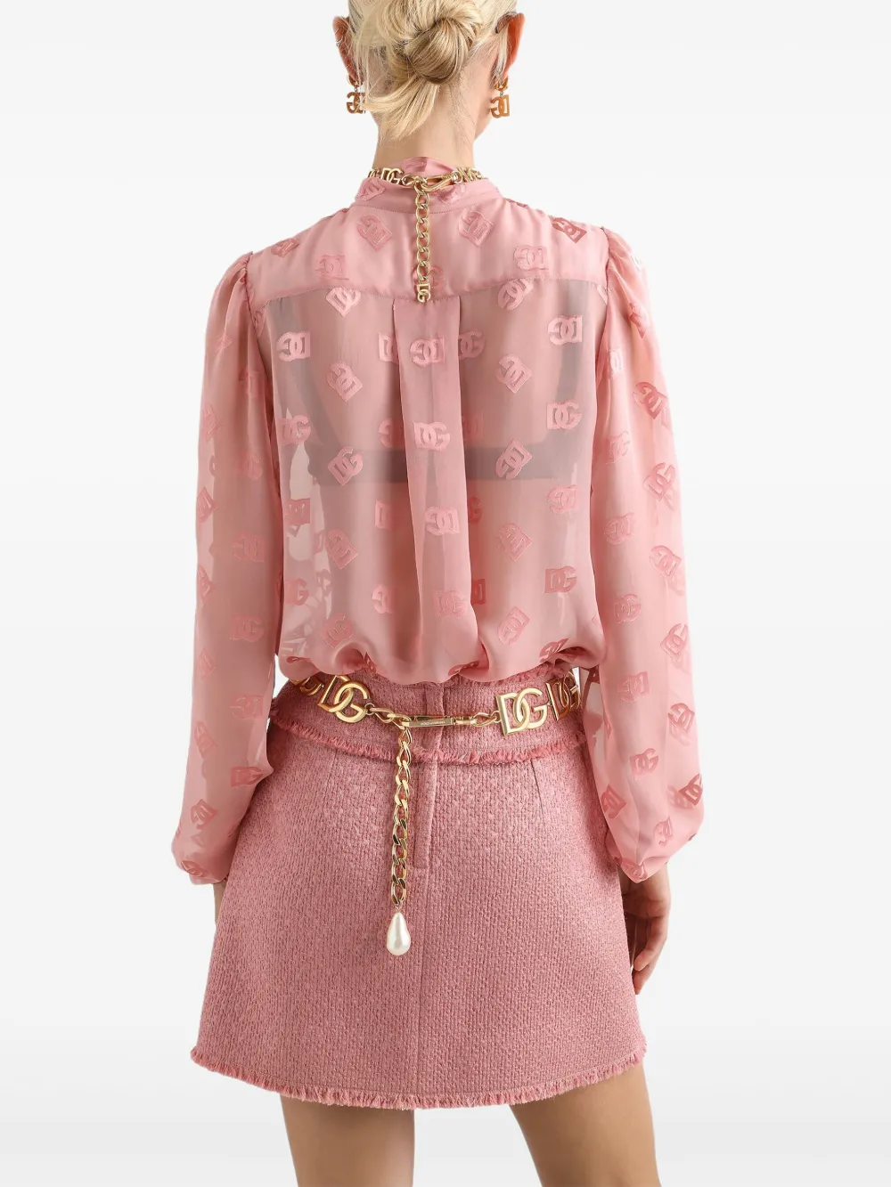 Dolce & Gabbana Overhemd met logo-reliëf Roze