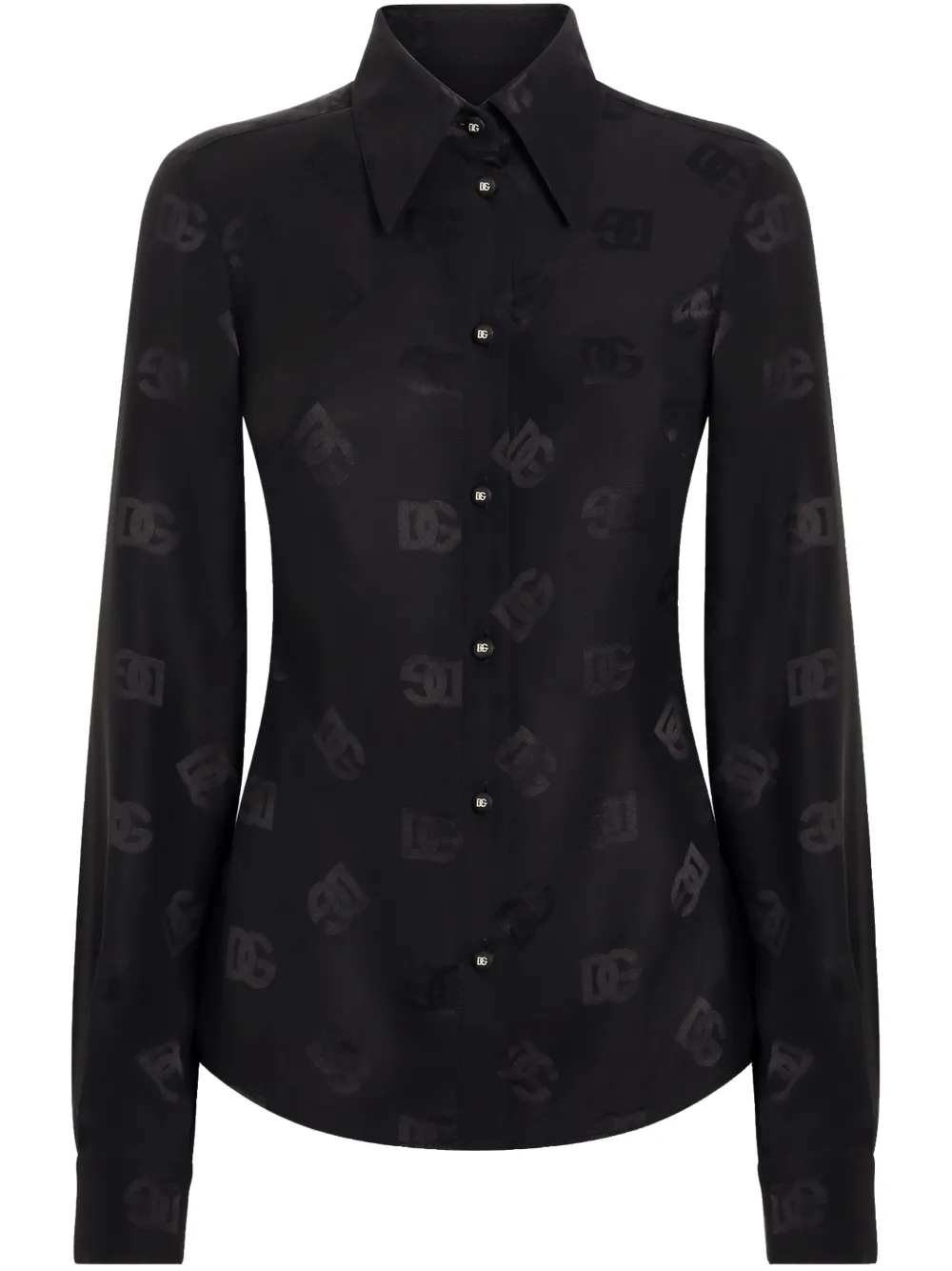 Dolce & Gabbana Blouse met jacquard Zwart