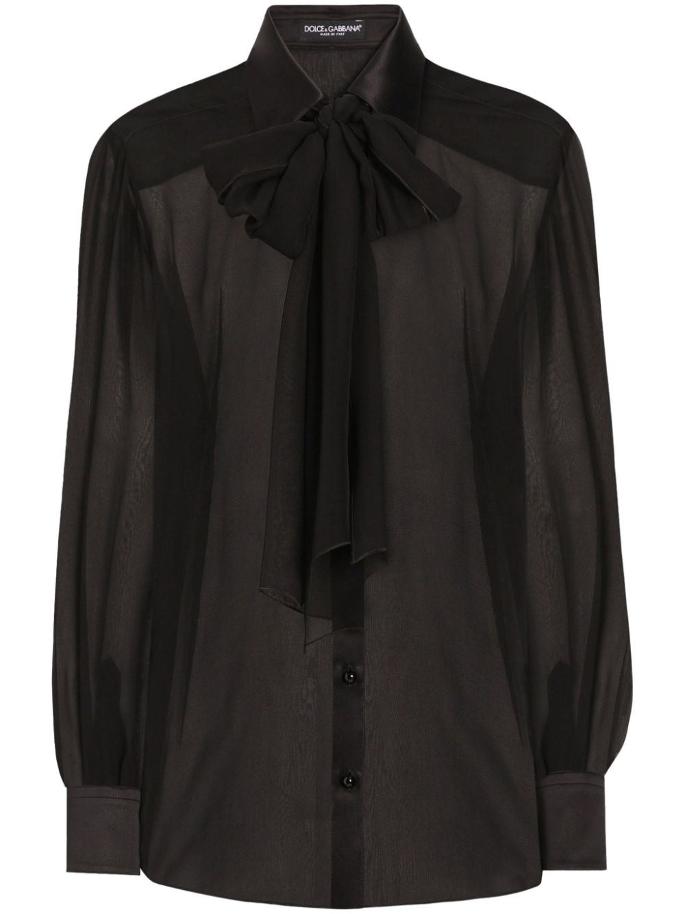 pussy-bow silk chiffon shirt