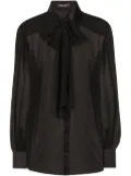 Dolce & Gabbana pussy-bow silk chiffon shirt - Black