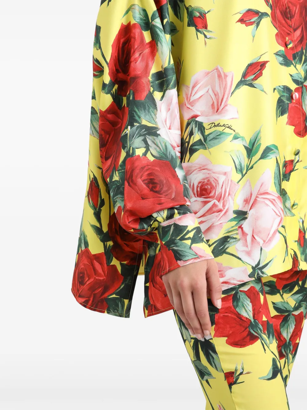 Dolce & Gabbana Blouse met bloemenprint Geel