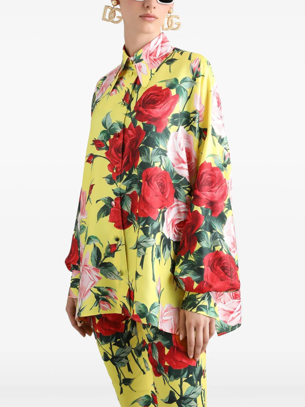 Dolce & Gabbana Blouse met bloemenprint Geel