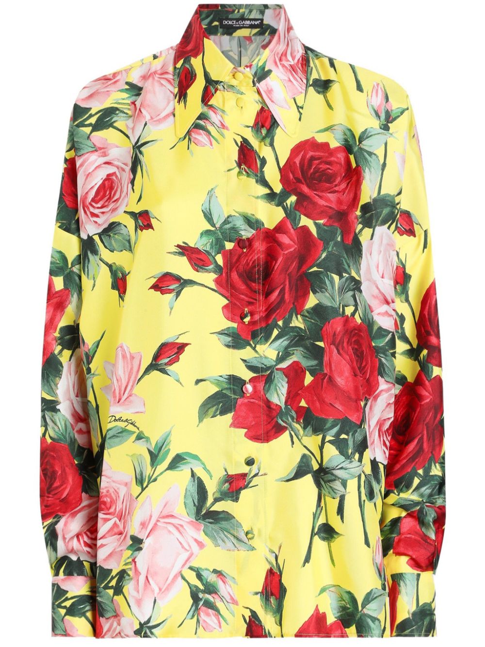 Dolce & Gabbana Blouse met bloemenprint Geel