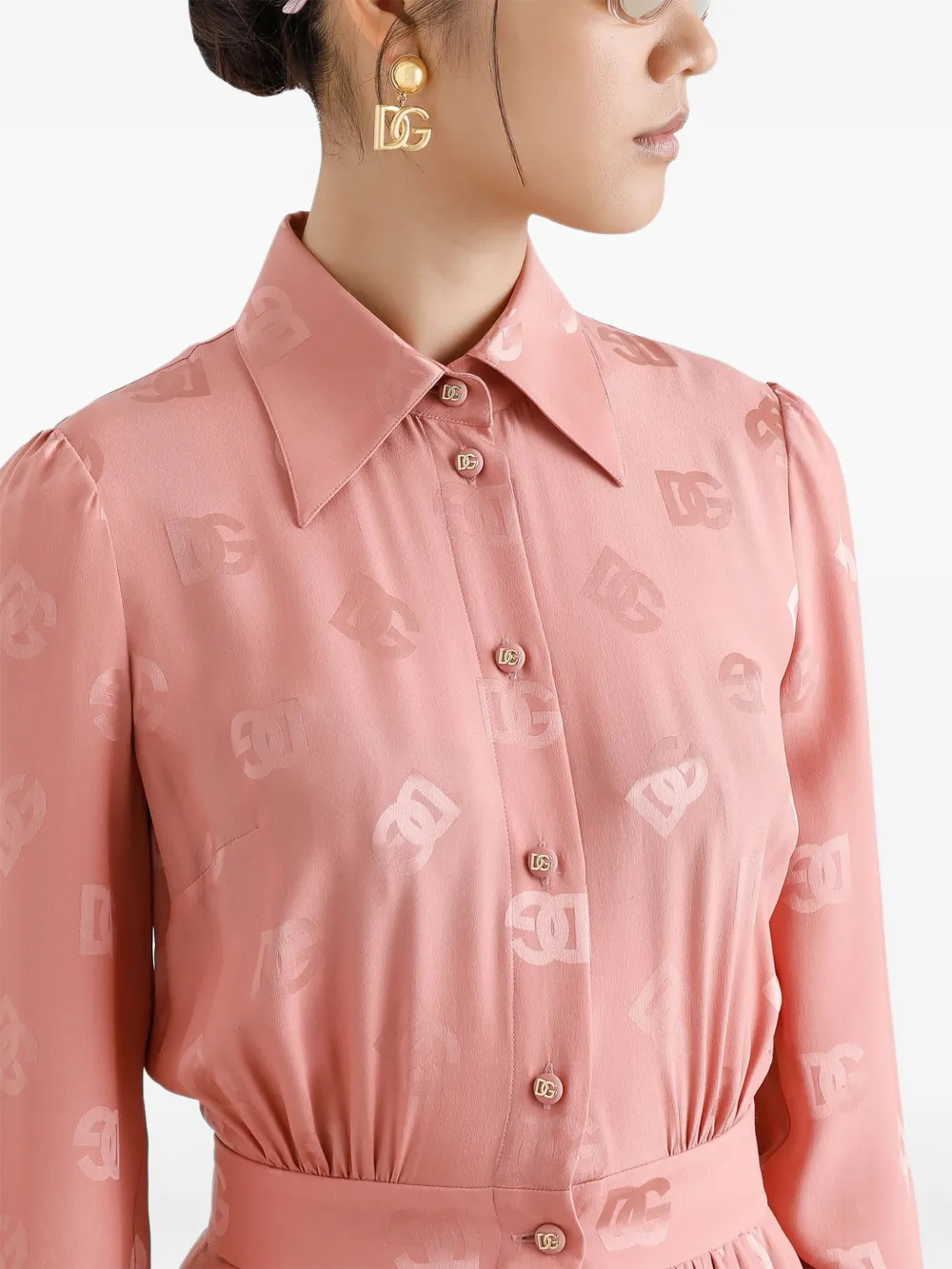 Dolce & Gabbana Jurk met monogram-jacquard Roze