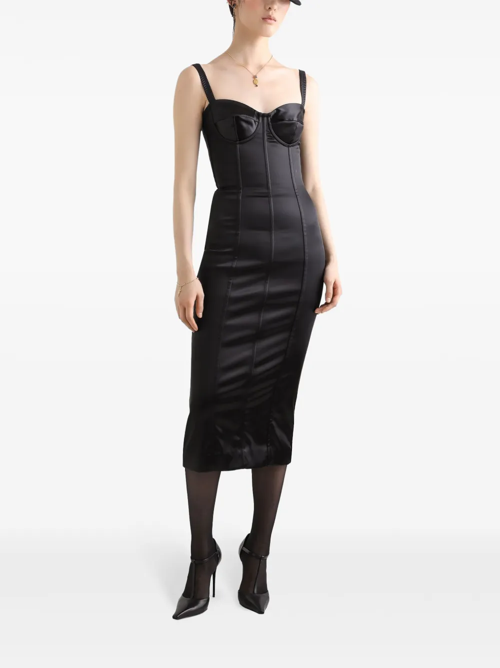 Dolce & Gabbana panelled midi dress - Zwart