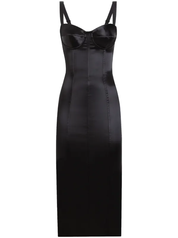 【送料&関税込】Dolce & Gabbana Black Viscose Midi Dress 26513522_57293978_600.jpg