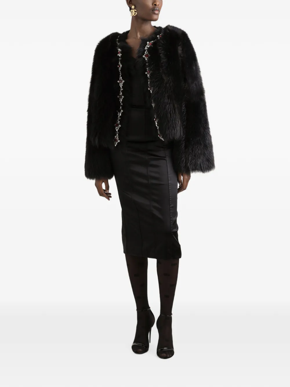 Dolce & Gabbana Midi-jurk met vlakken Zwart