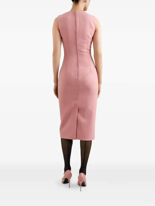 【関税＆送料込み】Dolce & Gabbana Wool Crepe Dress Wool crepe midi dress in Black for Women | Dolce&Gabbana® US