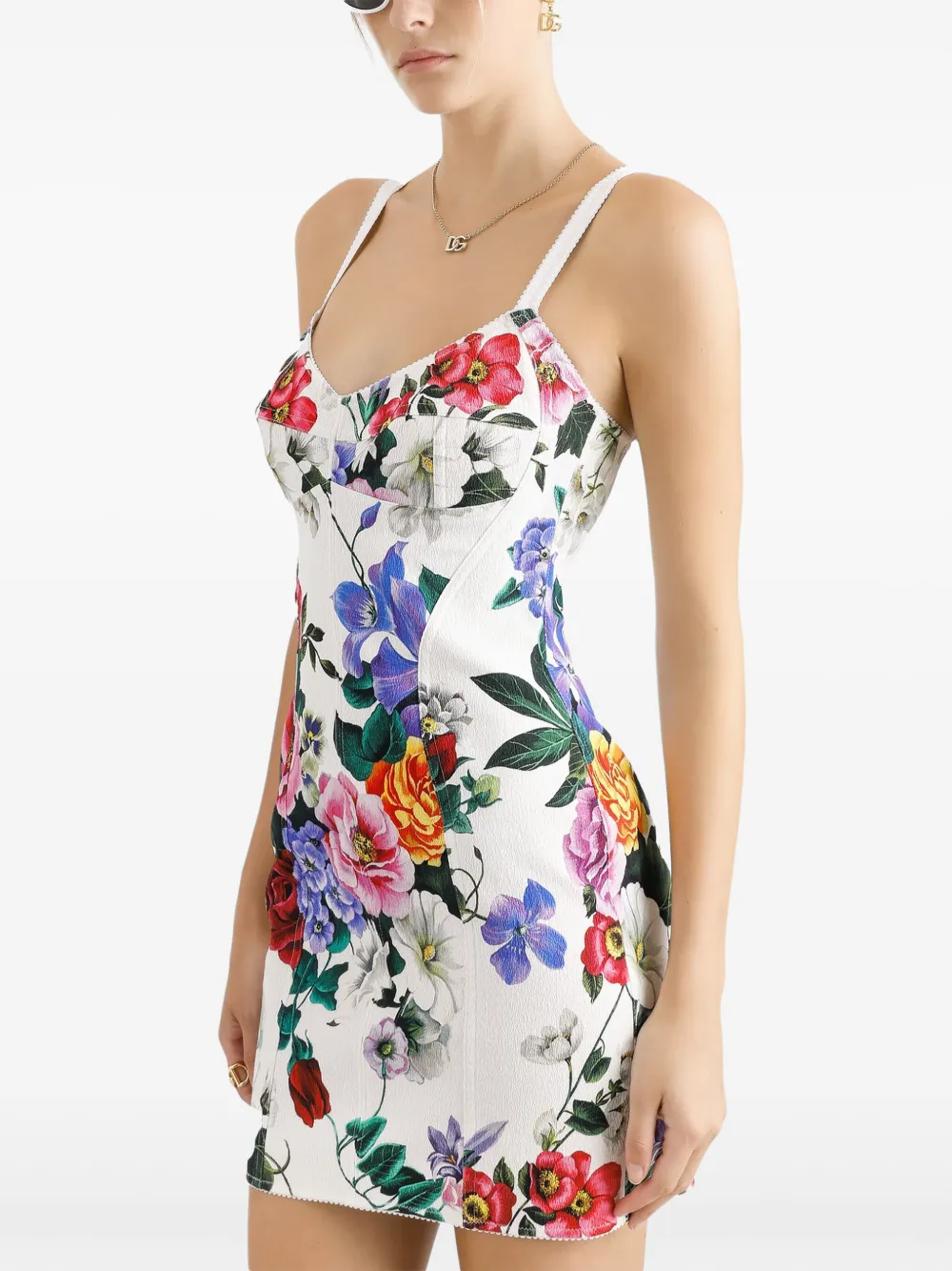 Dolce & Gabbana Mini-jurk met bloemenprint Wit