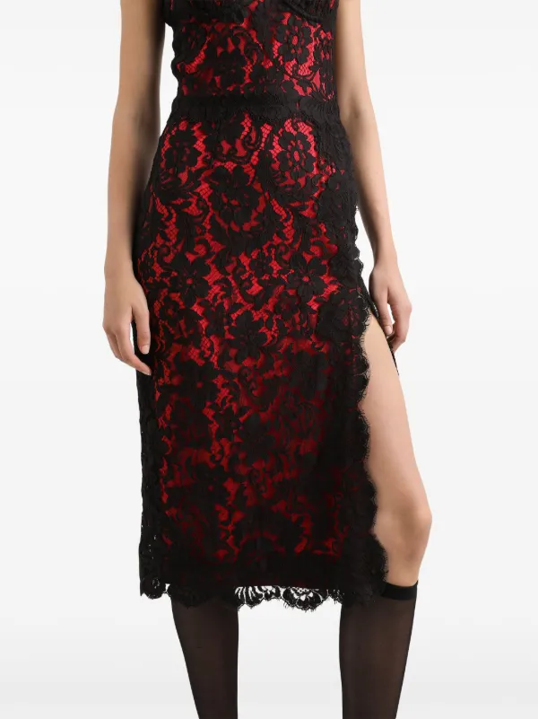 Dolce & Gabbana フローラルレース ドレス | ブラック | FARFETCH JP