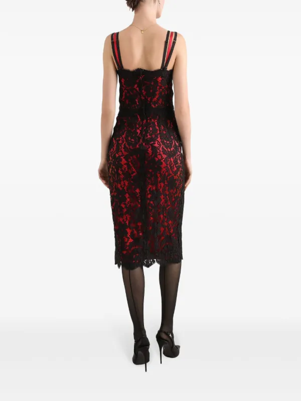 関税込ドルチェ&ガッバーナ フローラル レース ドレス ブラック Dolce & Gabbana フローラルレース ドレス | ブラック | FARFETCH JP