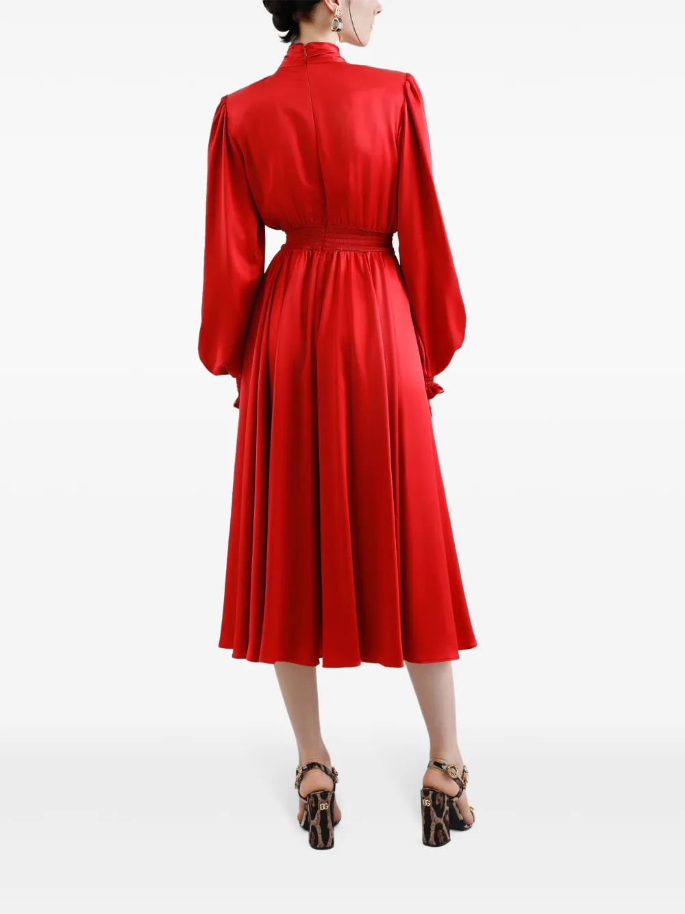 Dolce & Gabbana Zijden midi-jurk Rood