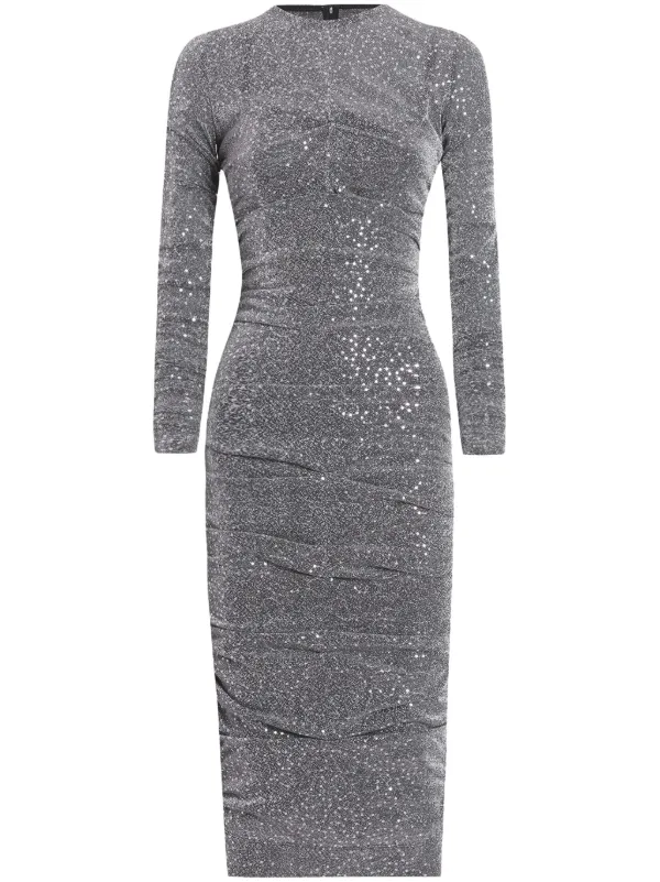 Dolce & Gabbana Sequinned Midi Dress | Grey | FARFETCH BN