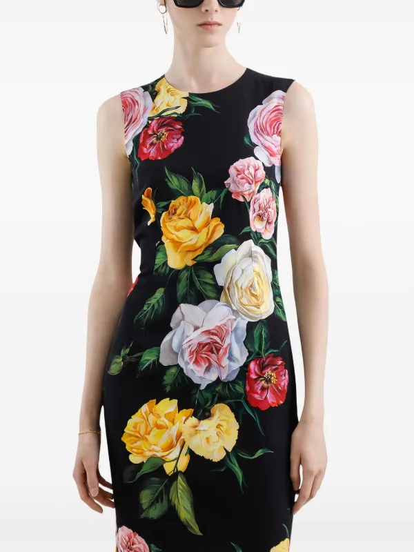 ワンピース Dolce&Gabbana Floral Midi Dress Dolce & Gabbana floral-print Midi Dress | Black | FARFETCH