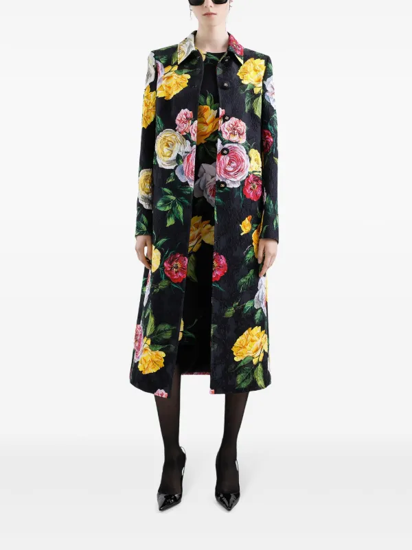 Dolce & Gabbana floral-print Midi Dress | Black | FARFETCH