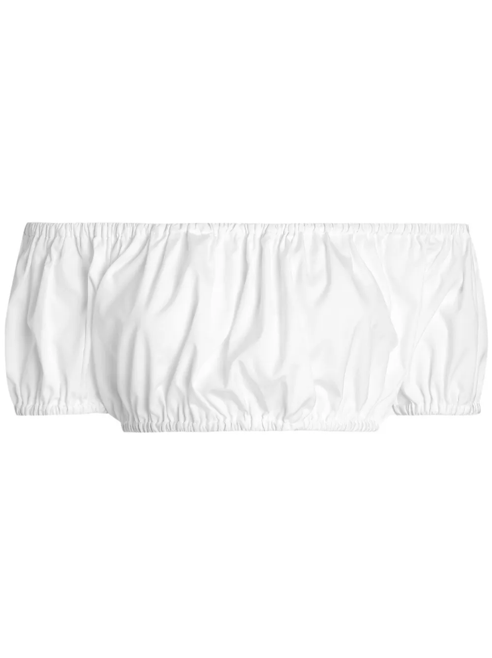 Dolce & Gabbana シャーリング クロップドトップ - ホワイト Dolce & Gabbana シャーリング クロップドトップ - ホワイト