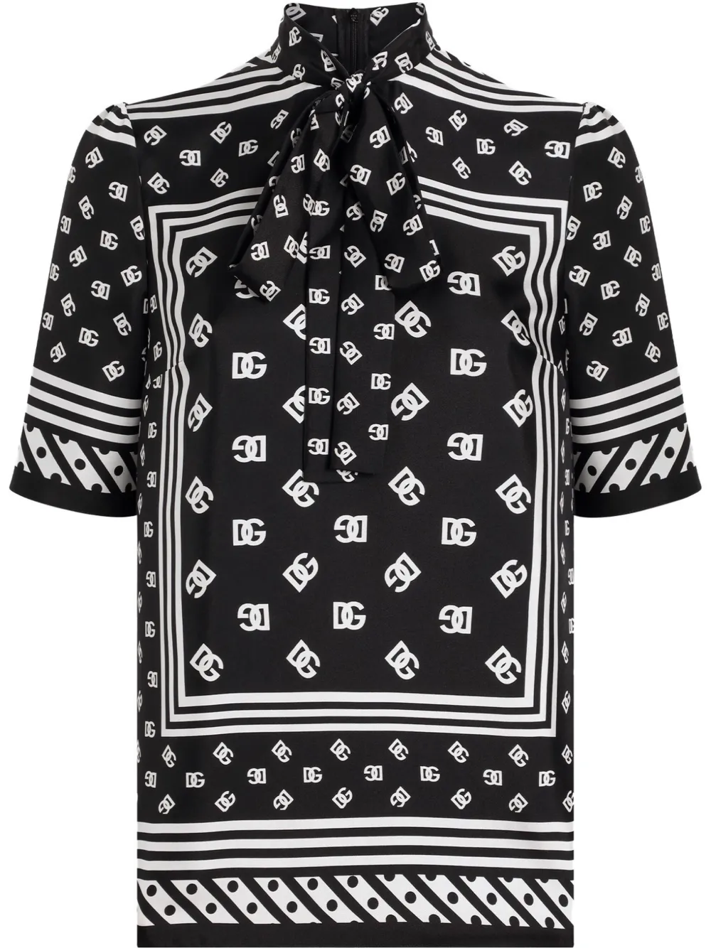 Dolce & Gabbana Blouse met DG-print Zwart