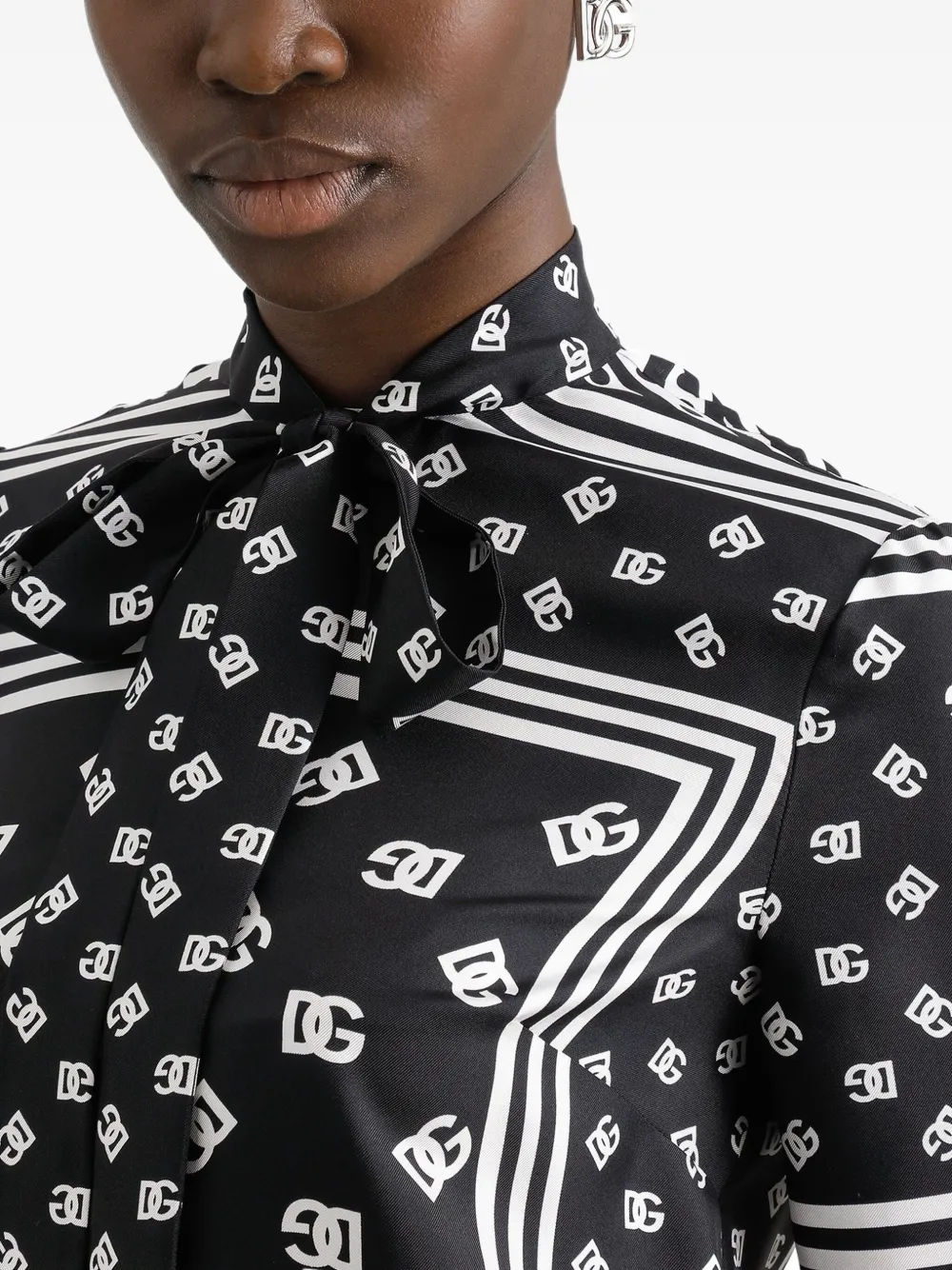 Dolce & Gabbana Blouse met DG-print Zwart